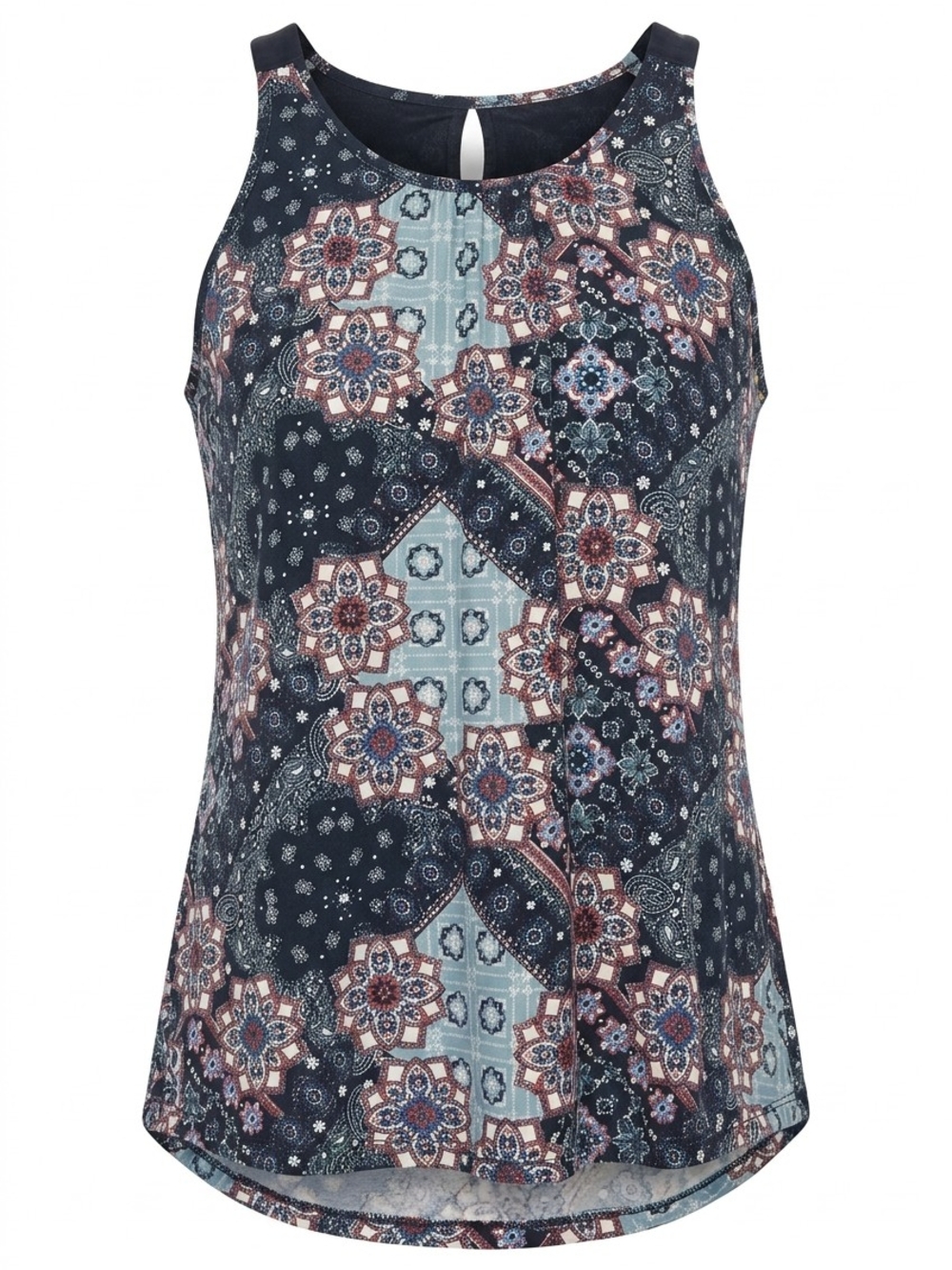 Knapp Studio Sleeveless Floral Patchwork Tank Top - Blue/Multi